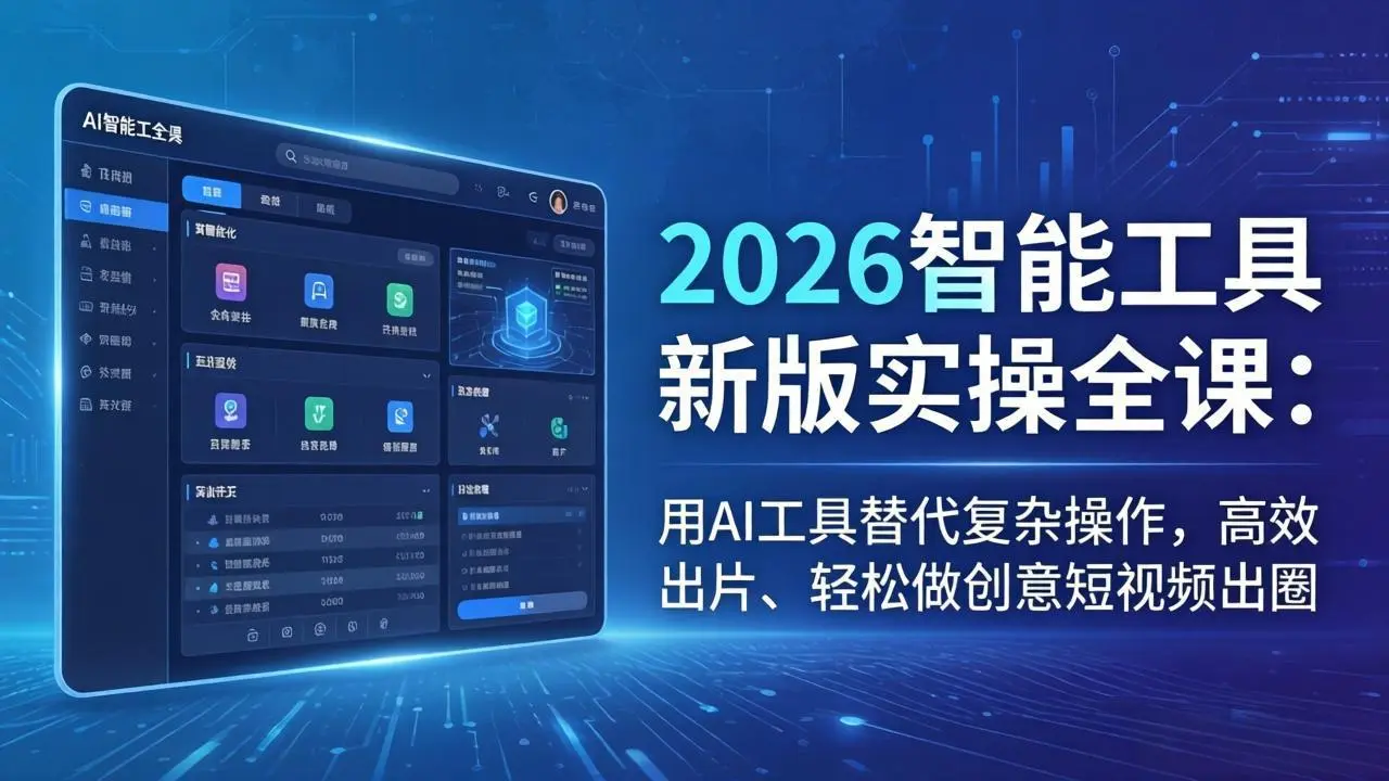 2026智能工具新版实操全课：用AI工具替代复杂操作，高效出片、轻松做创意短视频出圈-知峰社