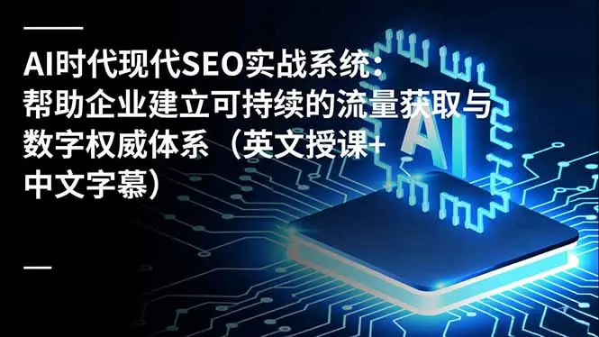 AI时代现代SEO实战系统：帮助企业建立可持续的流量获取与数字权威体系(英文授课+中文字幕-知峰研习社