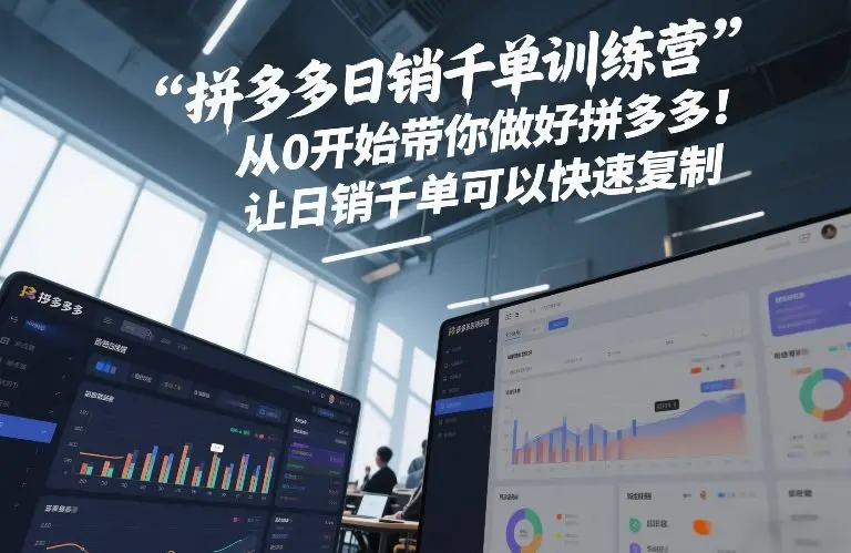 拼多多日销千单训练营，从0开始带你做好拼多多，让日销千单可以快速复制(更新26年3月)-知峰研习社