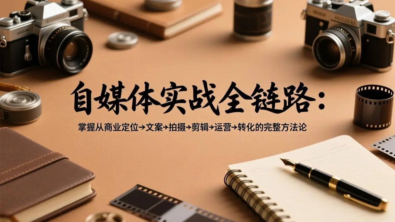 自媒体实战全链路：掌握从商业定位→文案→拍摄→剪辑→运营→转化的完整方法论-知峰研习社