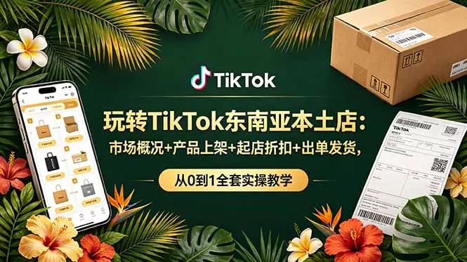 玩转TikTok东南亚本土店:市场概况+产品上架+起店折扣+出单发货,从0到1全套实操教学-知峰社