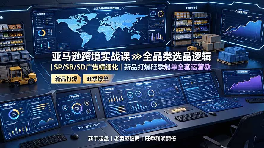 亚马逊跨境实战课:全品类选品逻辑|SP/SB/SD广告精细化|新品打爆旺季爆单全套运营教程-知峰社