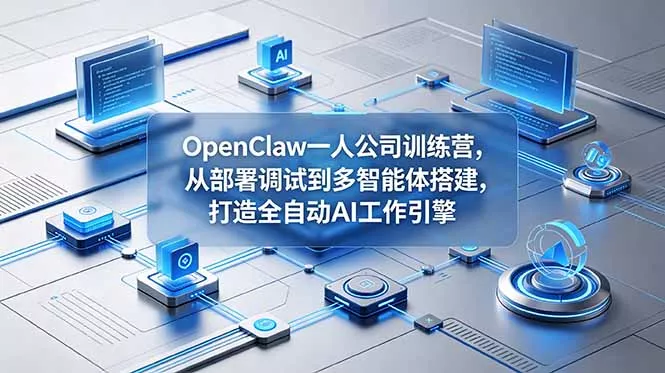 OpenClaw 一人公司训练营，从部署调试到多智能体搭建，打造全自动 AI 工作引擎-知峰社