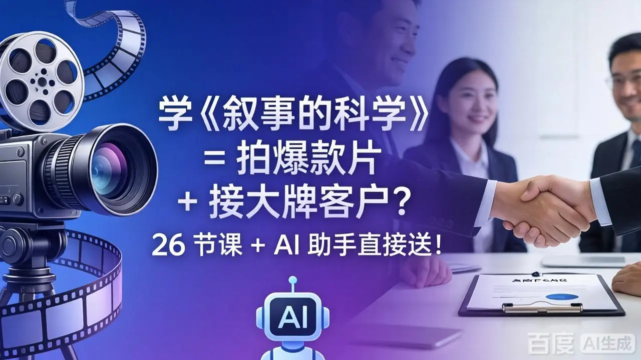 学《叙事的科学》= 拍爆款片 + 接大牌客户？26 节课 + AI 助手直接送！-知峰社