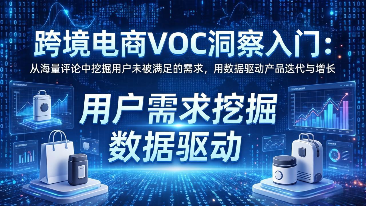 跨境电商VOC洞察入门：从海量评论中挖掘用户未被满足的需求，用数据驱动产品迭代与增长-知峰研习社