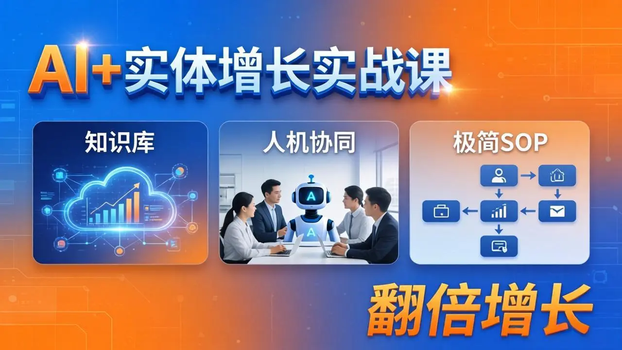 AI+实体增长实战课：知识库+人机协同+极简SOP，助力实体业务翻倍增长-知峰社