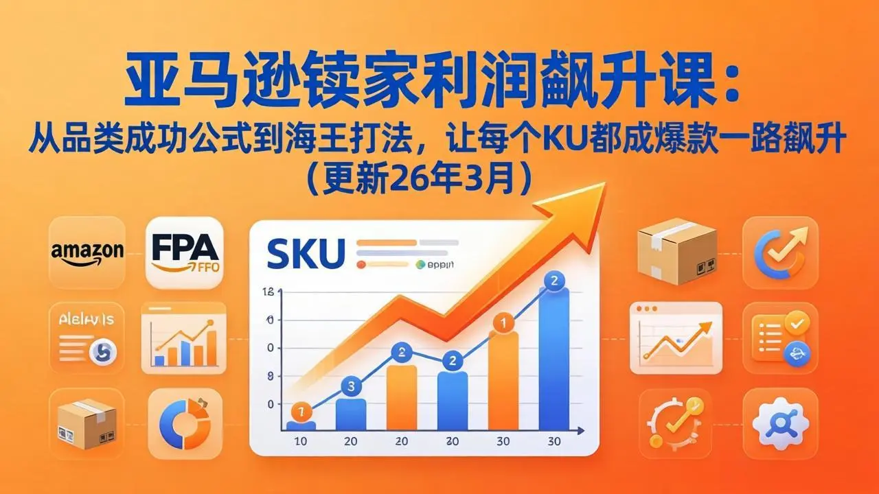 亚马逊卖家利润飙升课：从品类成功公式到海王打法，让每个SKU都成爆款一路飙升(更新26年3月-知峰社