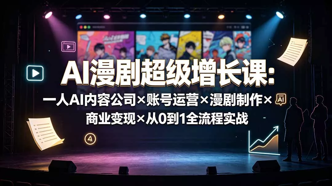 AI漫剧超级增长课:一人AI内容公司×账号运营×漫剧制作×商业变现×从0到1全流程实战-知峰社