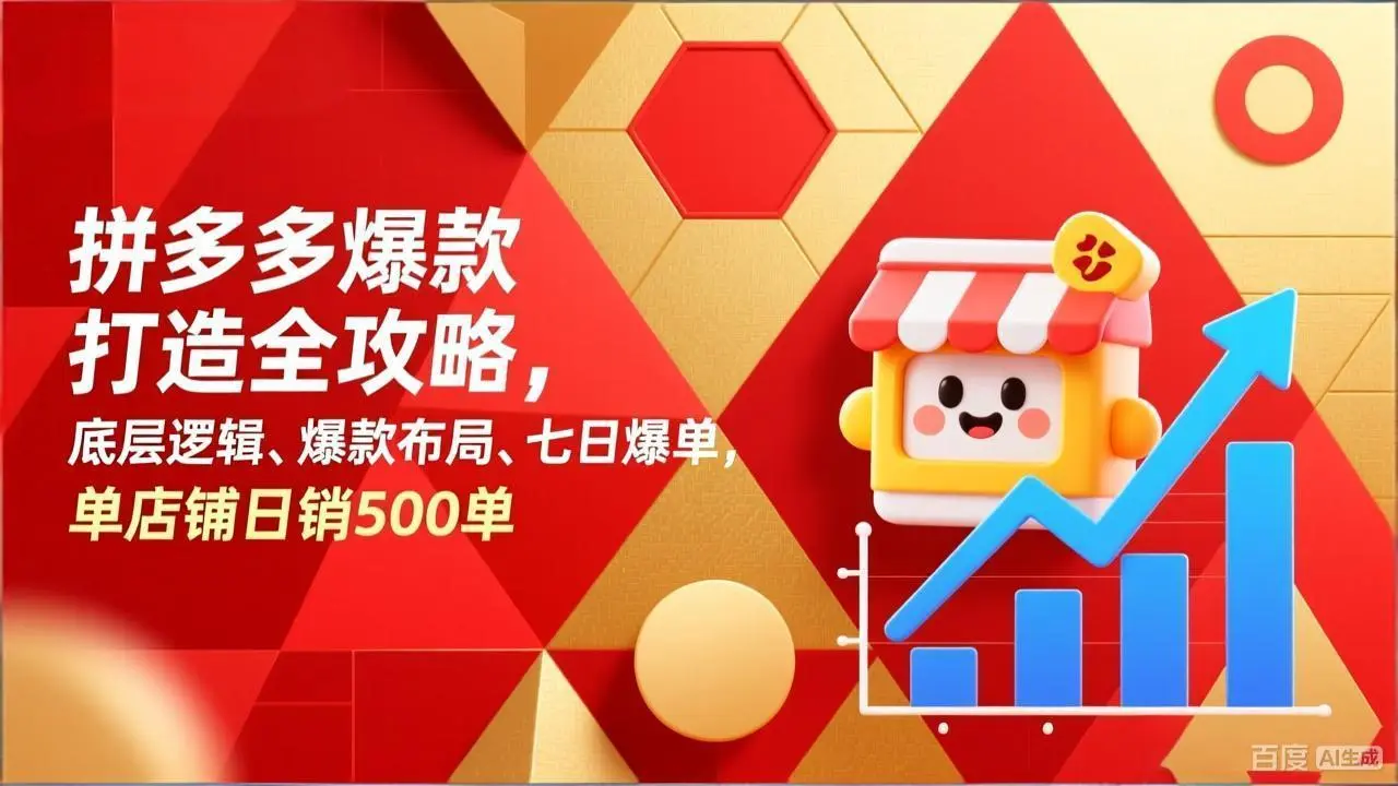拼多多爆款打造全攻略，底层逻辑、爆款布局、七日爆单，单店铺日销500单-知峰社