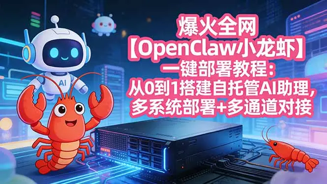 爆火全网【OpenClaw 小龙虾】一键部署教程：从0到1搭建自托管AI助理，多系统部署+多通道对接-知峰研习社