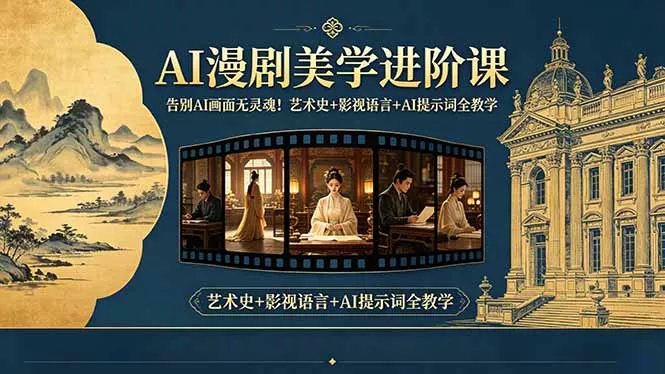 告别AI画面无灵魂！AI漫剧美学进阶课-更新，艺术史+影视语言+AI提示词全教学-知峰社
