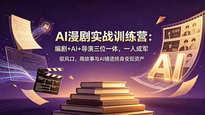 AI漫剧实战训练营：编剧+AI+导演三位一体，一人成军 驭风口，用故事与AI铸造终身变现资产-知峰社