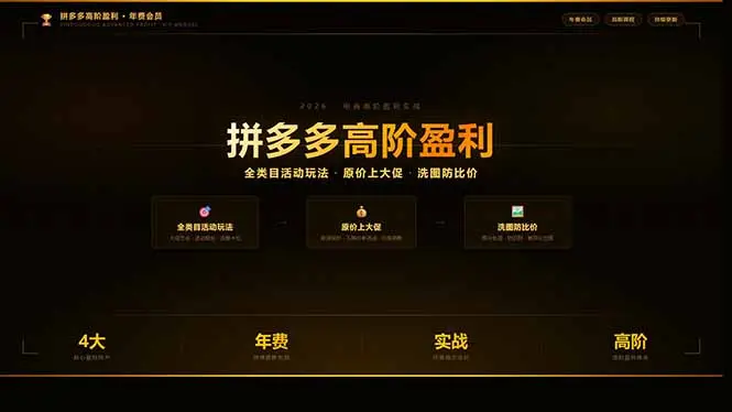 拼多多高阶盈利年费会员(更新3月31-知峰社