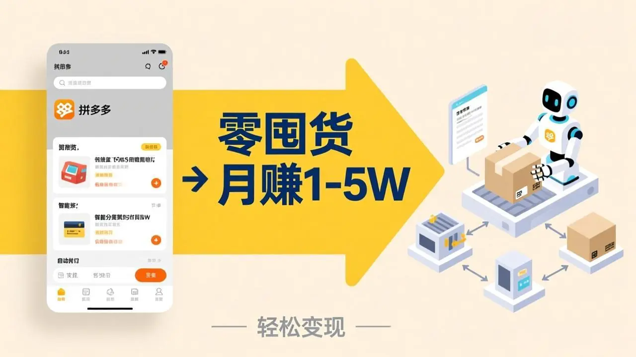 不用囤货不用跑单！拼多多虚拟玩法，机器人管理发货和客服，帮你月赚 1-5W-知峰研习社