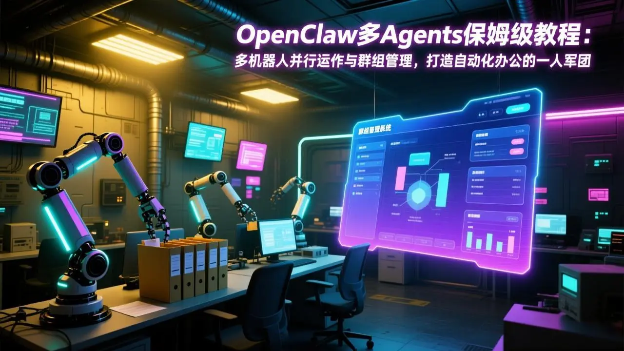 OpenClaw多Agents保姆级教程：多机器人并行运作与群组管理，打造自动化办公的一人军团-知峰研习社