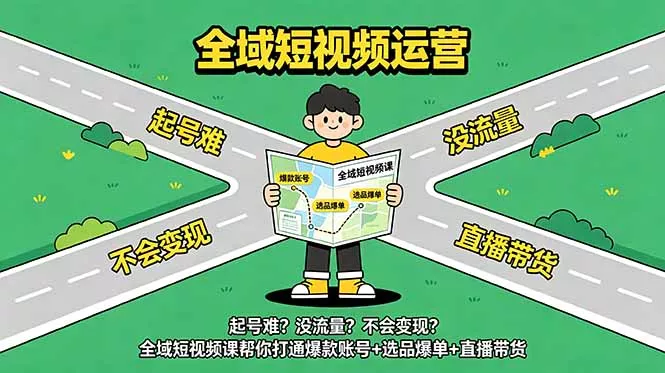 起号难？没流量？不会变现？全域短视频课帮你打通爆款账号+选品爆单+直播带货-知峰社