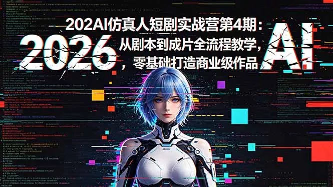2026AI仿真人短剧实战营第4期：从剧本到成片全流程教学，零基础打造商业级作品-知峰社