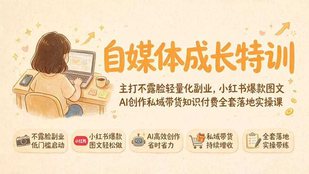 不露脸自媒体副业:AI批量做图文+私域变现全攻略-知峰社