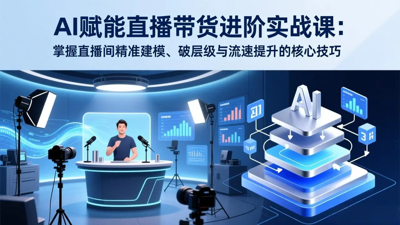AI赋能直播带货进阶实战课：掌握直播间精准建模、破层级与流速提升的核心技巧-知峰研习社