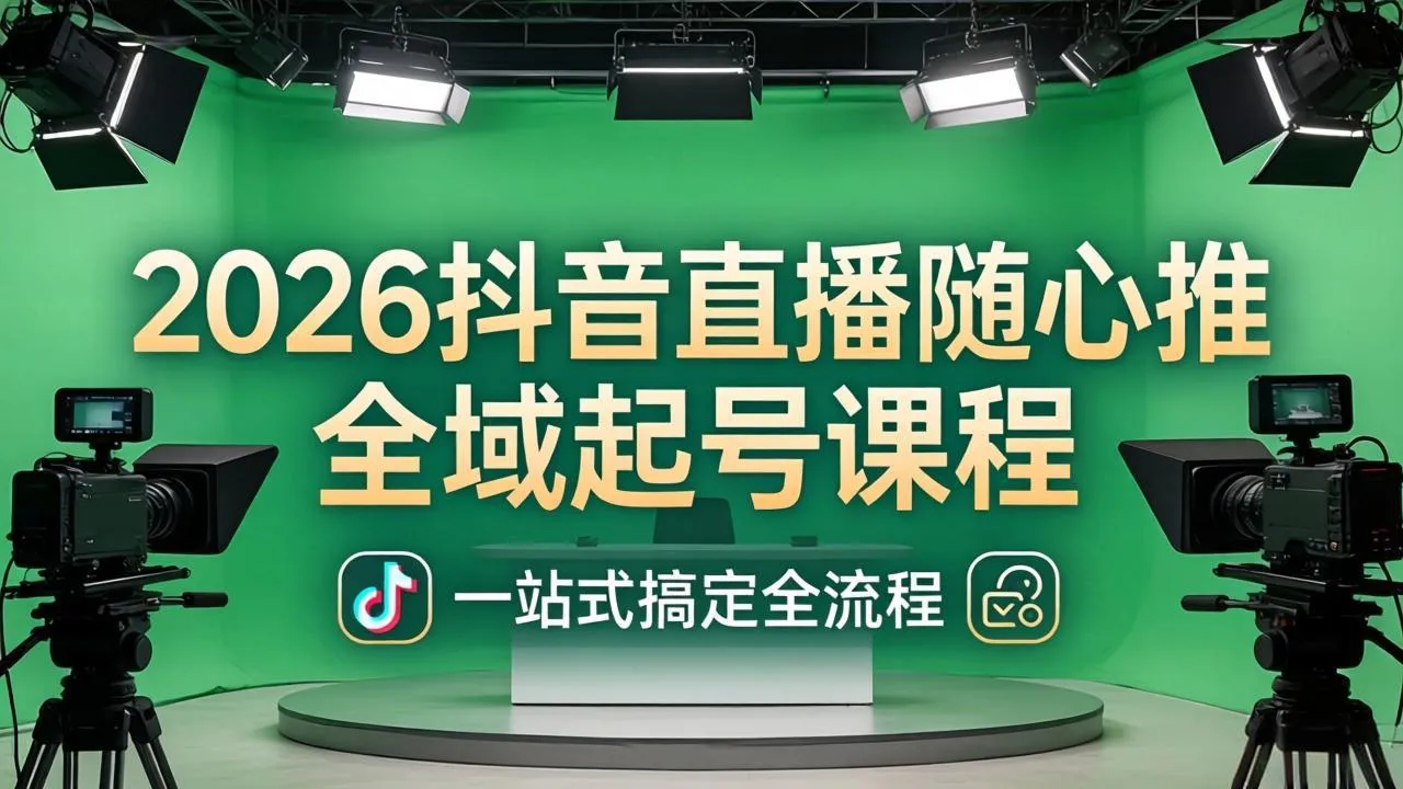 2026抖音直播随心推全域起号课程:一站式搞定直播起号、稳号、放量全流程(更新4月-知峰社