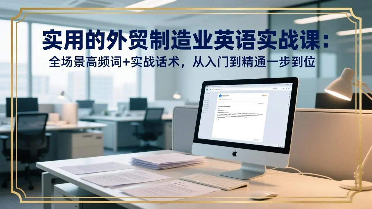 实用的外贸制造业英语实战课：全场景高频词+实战话术，从入门到精通一步到位-知峰研习社
