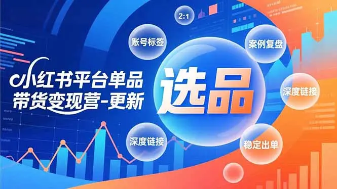 小红书平台单品带货变现营-更新，极致选品、账号标签、案例复盘，深度链接，快速启动稳定出单-知峰社