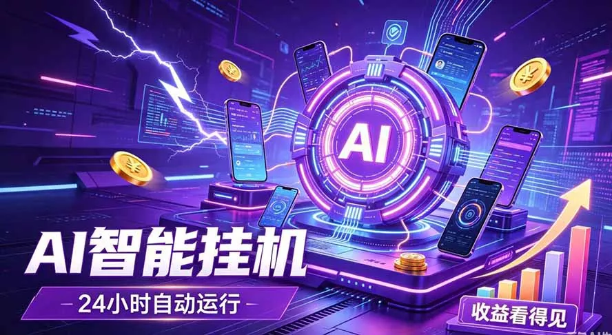 AI智能广告挂机，躺赚新模式 设备托管运行，解放双手持续变现-知峰社