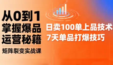 抖音小店爆品打造与矩阵裂变实战课-知峰云课