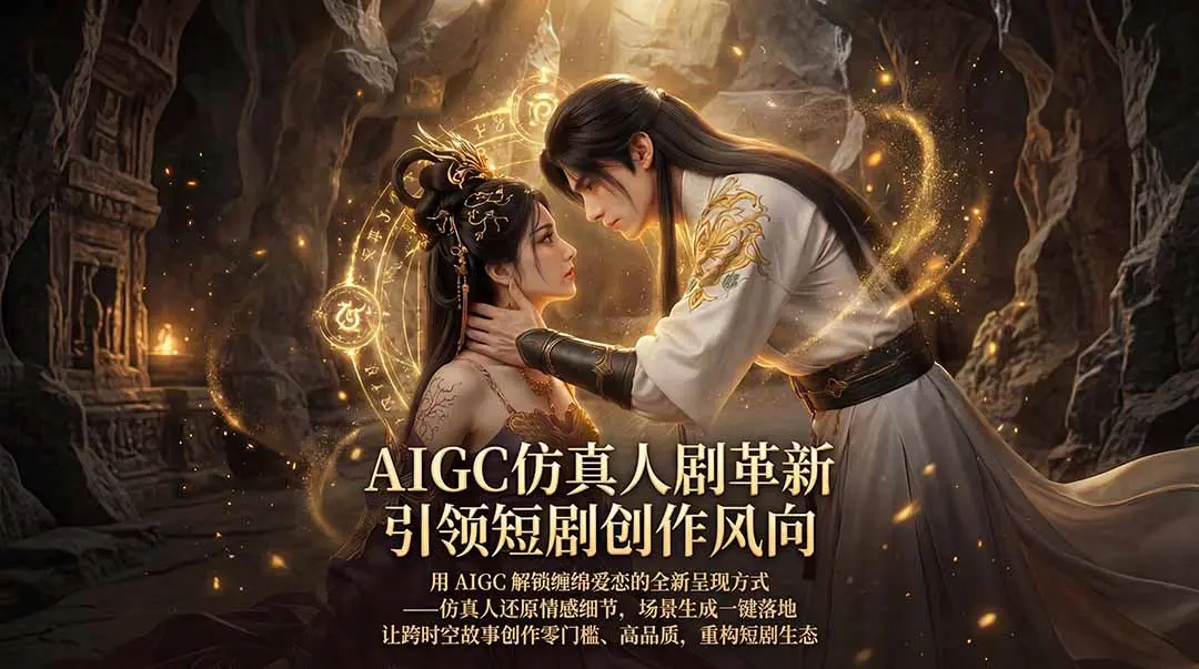AIGC 仿真人短剧创作革新，解锁仙侠爱恋全新呈现，一键出高质场景，零门槛打造爆款剧集-知峰社