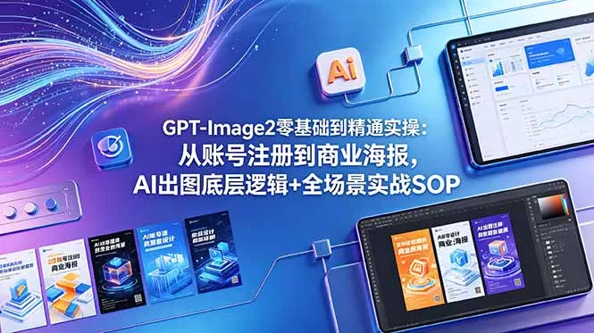 GPT-Image2零基础到精通实操：从账号注册到商业海报，AI出图底层逻辑+全场景实战SOP-知峰社