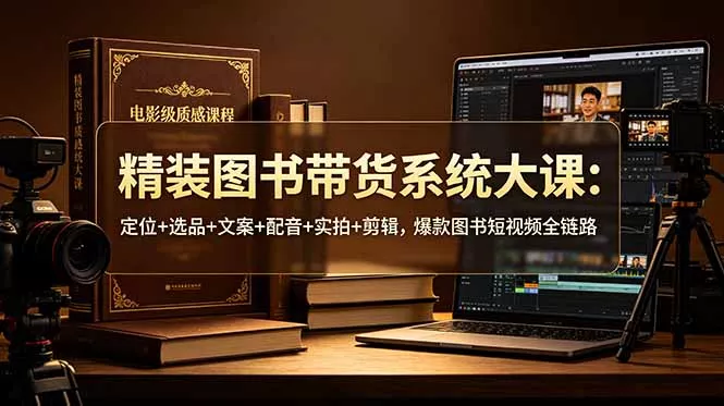 精装图书带货系统大课：定位+选品+文案+配音+实拍+剪辑，爆款图书短视频全链路-知峰社