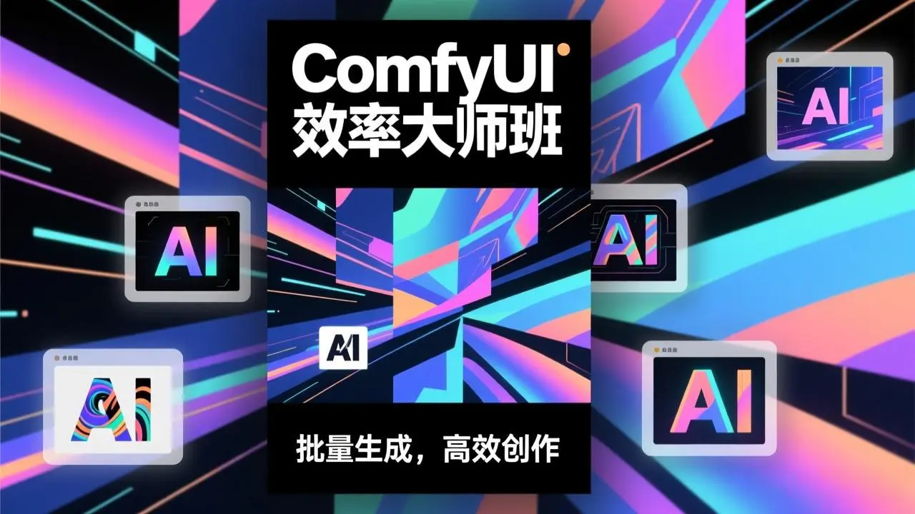ComfyUI效率大师班：工作流搭建，批量生成，将个人AI出图效率提升5-10倍，月接单收入1-3万-知峰研习社