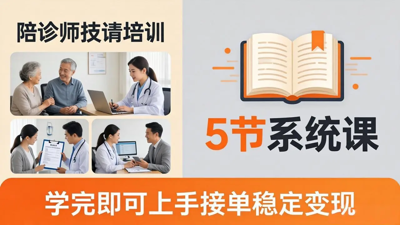 想做陪诊师不知从何下手？5节系统课教你掌握核心技能，学完即可上手接单稳定变现-知峰社