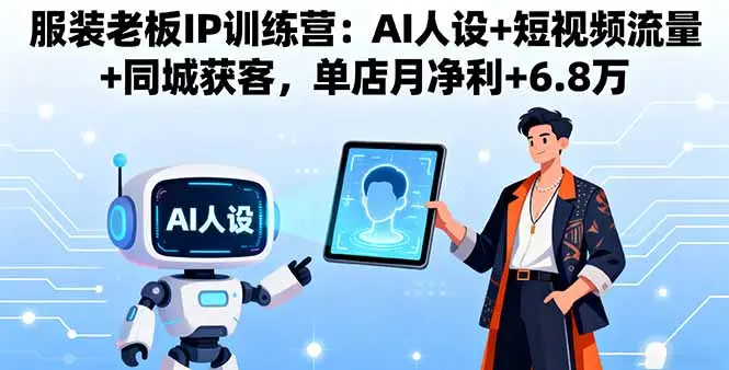 服装老板IP训练营:AI人设+短视频流量+同城获客,单店月净利+6.8万-知峰社