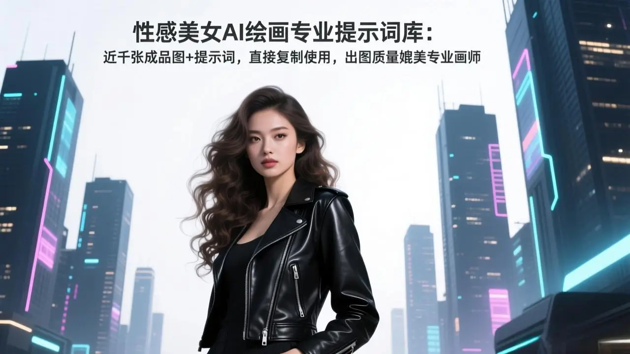性感美女AI绘画专业提示词库：近千张成品图+提示词，直接复制使用，出图质量媲美专业画师-知峰研习社