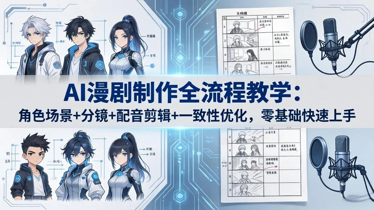 AI漫剧制作全流程教学：角色场景+分镜+配音剪辑+一致性优化，零基础快速上手-知峰社