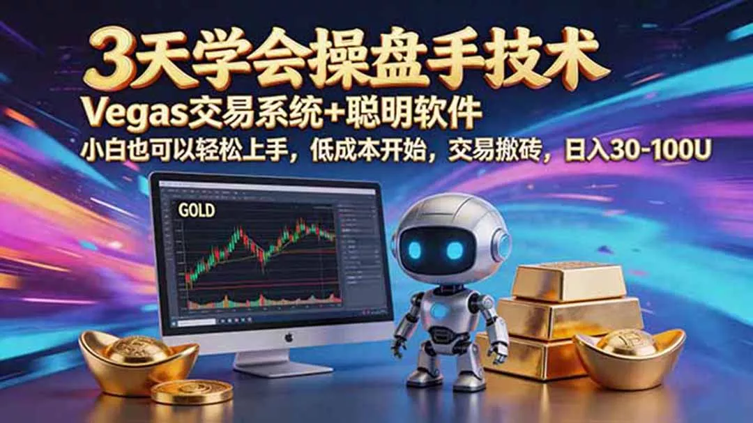 三天学会操盘手技术,vegas技术+聪明软件,小白也可以轻松上手,日入500+-知峰社