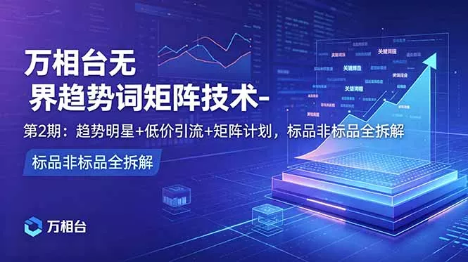 万相台无界趋势词矩阵技术-第2期:趋势明星+低价引流+矩阵计划,标品非标品全拆解-知峰社