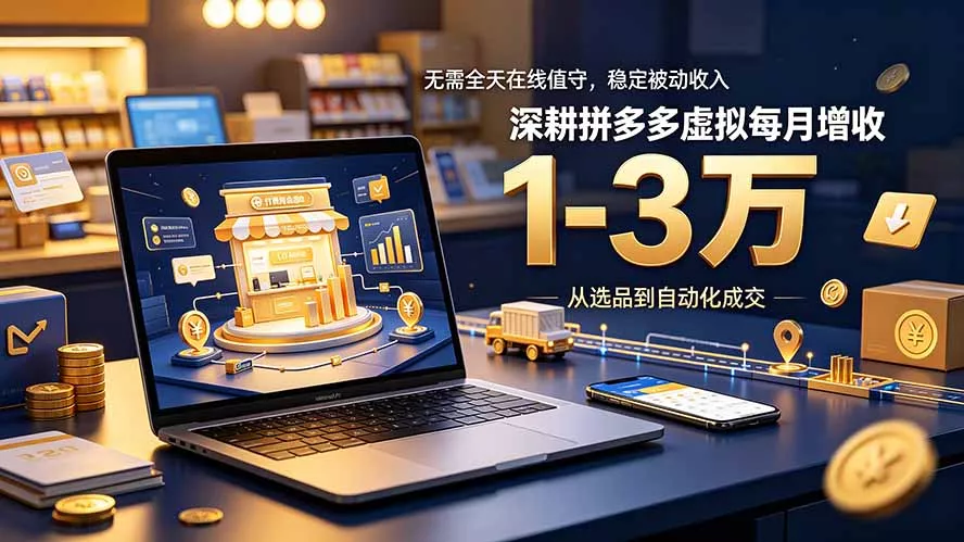 无需全天在线值守,稳定被动收入,深耕拼多多虚拟每月增收 1-3 万-知峰社