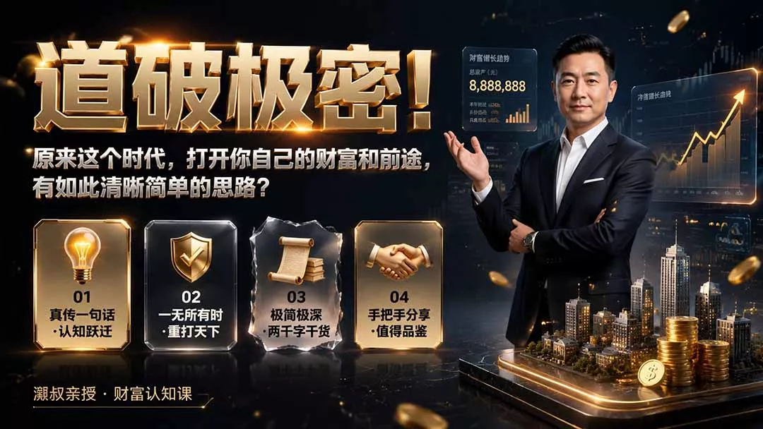 付费文章：道破极密！原来这个时代，打开你自己的财富和前途，有如此清晰简单的思路？-知峰社