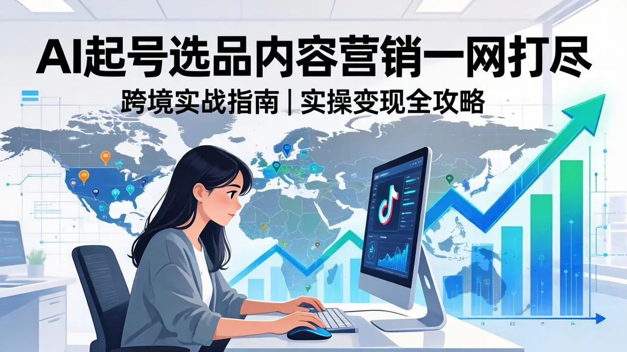 2026 TikTok 跨境AI实操：从零基础到变现全流程，AI起号选品内容营销一网打尽-知峰社