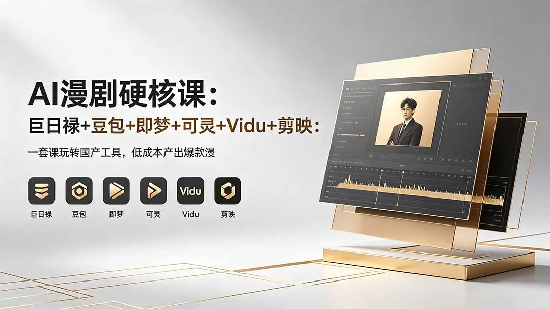 AI漫剧硬核课：巨日禄+豆包+即梦+可灵+Vidu+剪映：一套课玩转国产工具，低成本产出爆款漫剧-知峰社