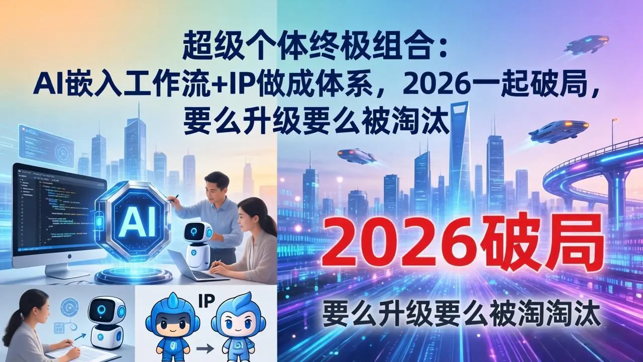 超级个体终极组合：AI嵌入工作流+IP做成体系，2026一起破局，要么升级要么被淘汰-知峰研习社