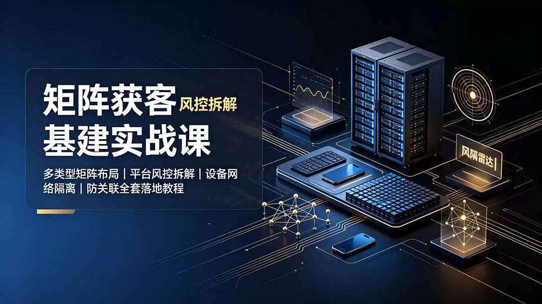 矩阵获客基建实战课:多类型矩阵布局|平台风控拆解|设备网络隔离|防关联全套落地教程-知峰社