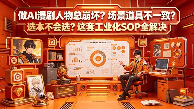 做AI漫剧人物总崩坏？场景道具不一致？选本不会选？这套工业化SOP全解决 (更新-知峰社