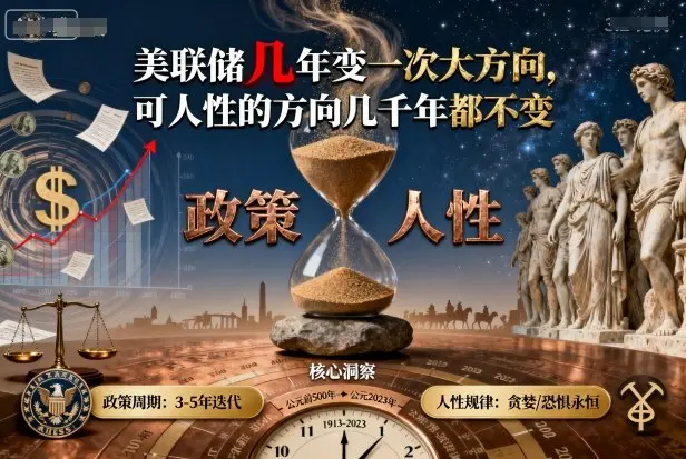 付费文章：美联储几年变一次大方向，可人性的方向几千年都不变-知峰研习社