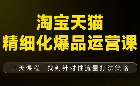 猫课子幽·淘宝天猫精细化爆品运营【音频+字幕+文档】(9月12-14杭州线下课)-知峰云课