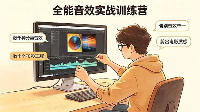 全能音效实战训练营：数千种分类音效+数十个FCPX工程，告别音效单一，剪出电影质感-知峰社