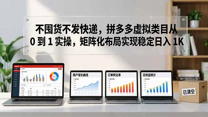 不囤货不发快递，拼多多虚拟类目从 0 到 1 实操，矩阵化布局实现稳定日入 1K-知峰社