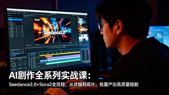 AI剧作全系列实战课:Seedance2.0+Sora2全流程,从改编到成片,批量产出高质量短剧-知峰社
